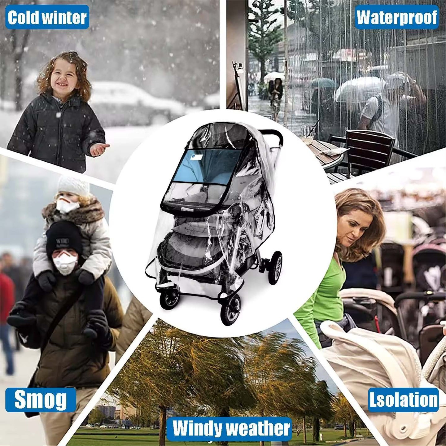 BABYDISE Stroller Rain Cover Weather Shield